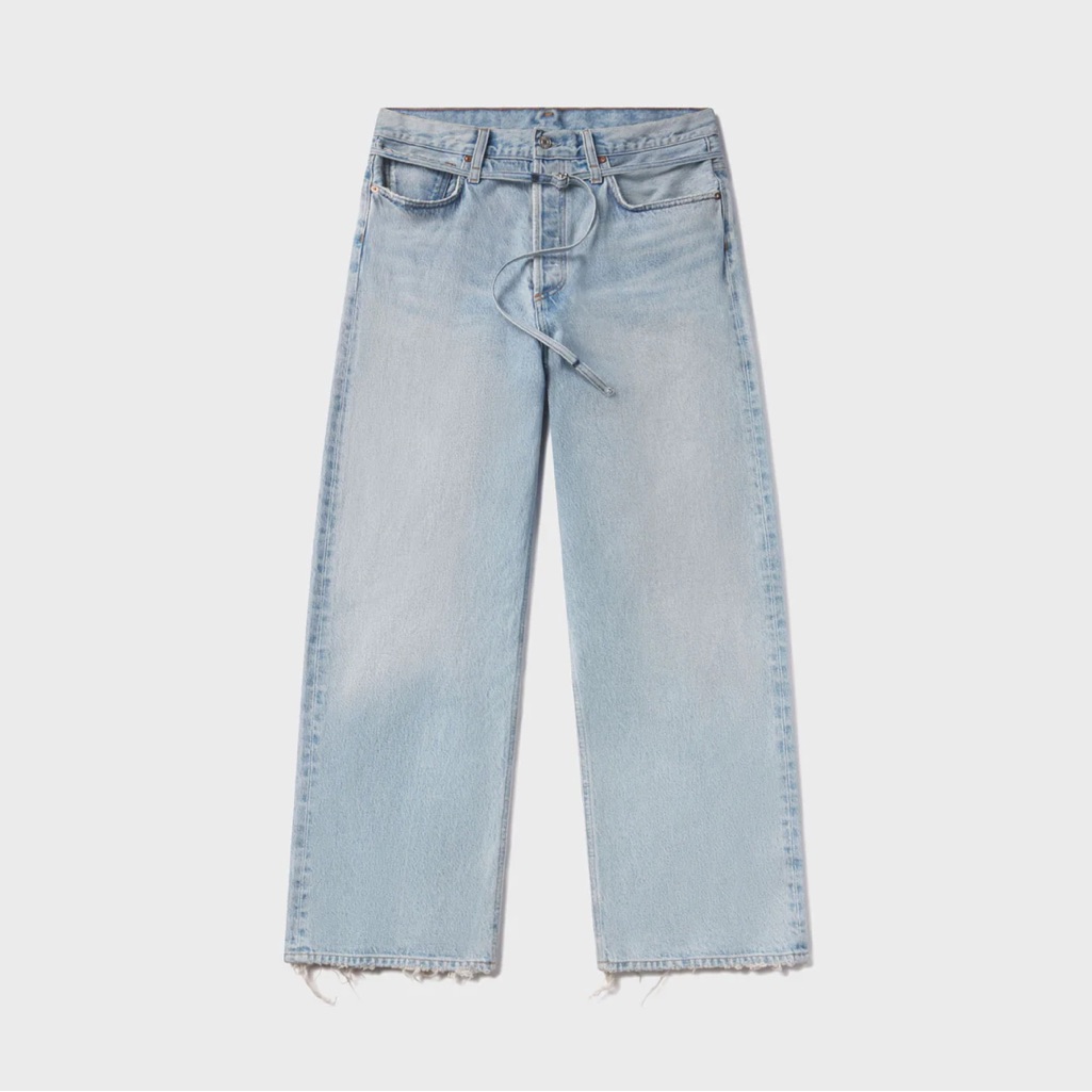 Agolde Emmi High Rise Wide Leg Belted Jeans In Incline